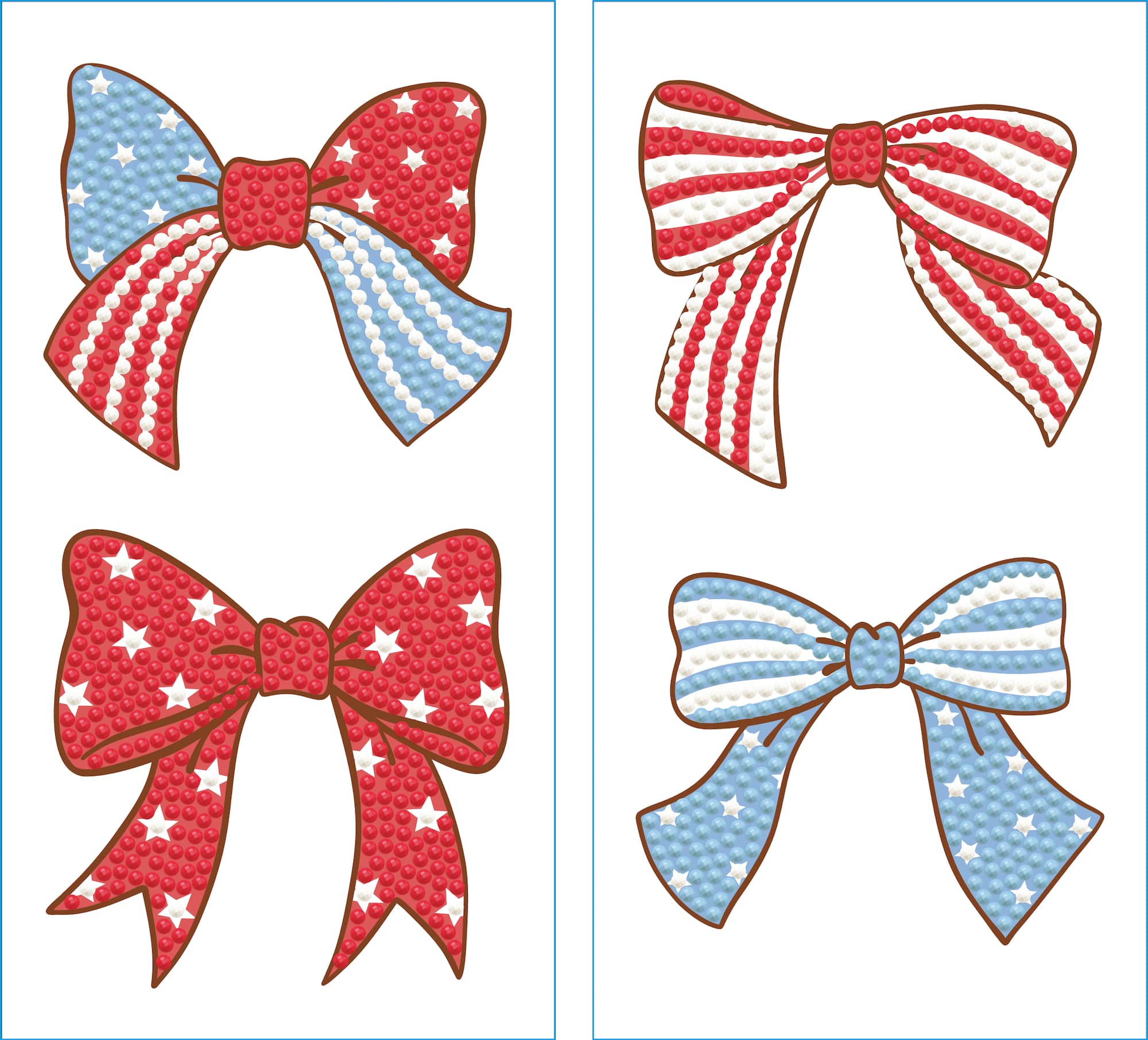 Diamond Dotz® Red, White & Blue Patriotic Bows Iron-On 'n' Dot Kit
